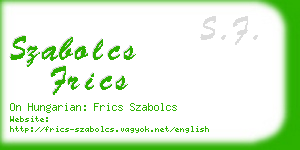 szabolcs frics business card